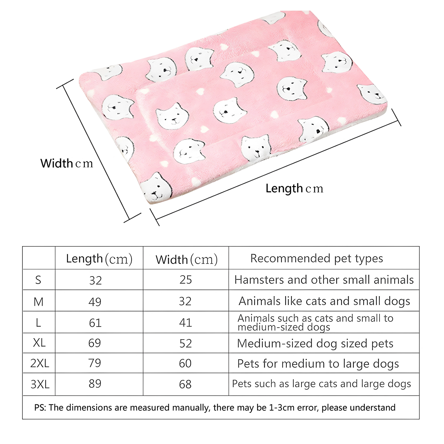 Flannel Cat Sleeping Mat – Soft Cushion for Small Dogs & Winter Warmth