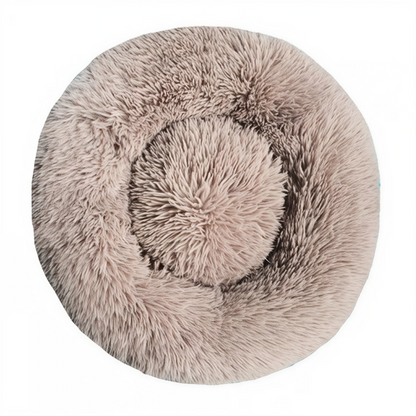 Plush Round Pet Bed – Warm & Washable for Dogs & Cats