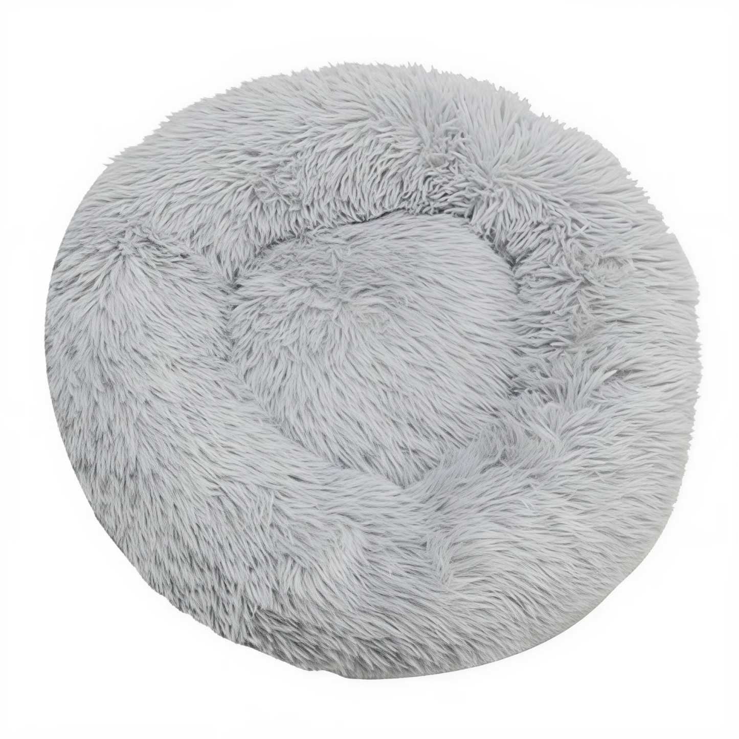 Plush Round Pet Bed – Warm & Washable for Dogs & Cats