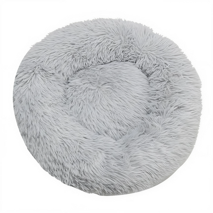 Plush Round Pet Bed – Warm & Washable for Dogs & Cats