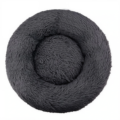 Plush Round Pet Bed – Warm & Washable for Dogs & Cats