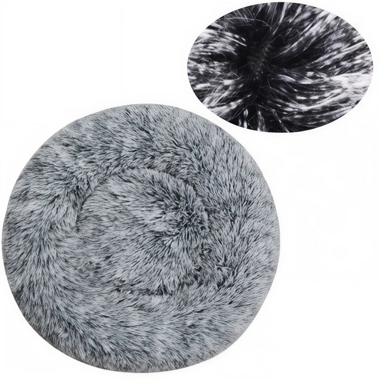 Plush Round Pet Bed – Warm & Washable for Dogs & Cats