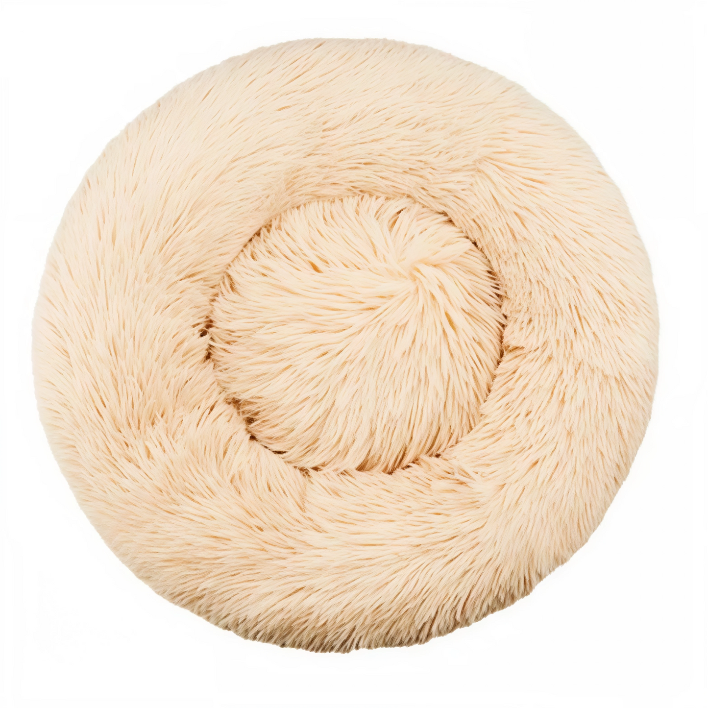 Plush Round Pet Bed – Warm & Washable for Dogs & Cats