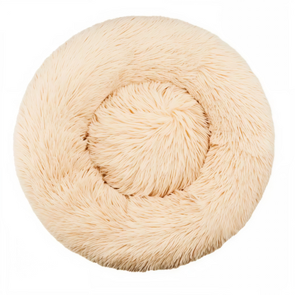 Plush Round Pet Bed – Warm & Washable for Dogs & Cats