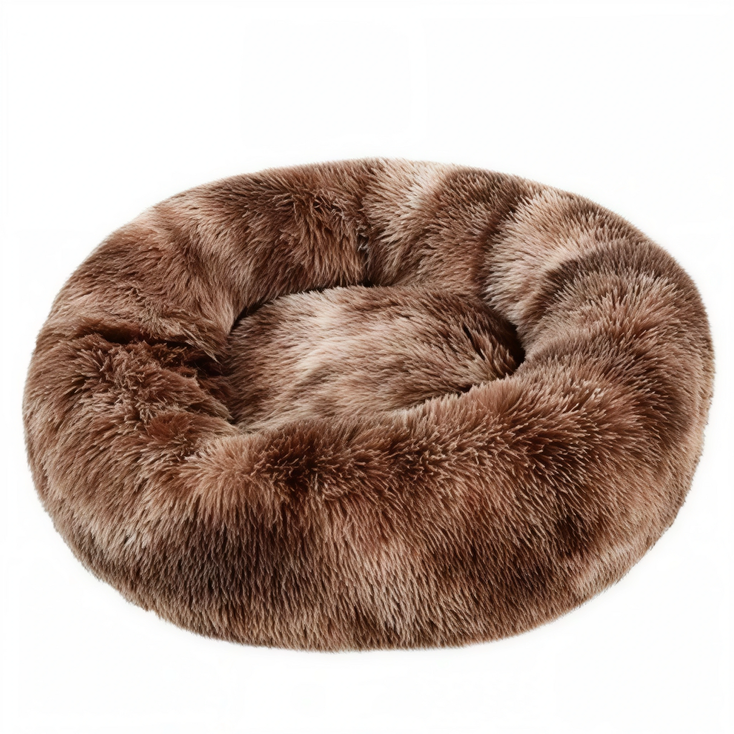 Plush Round Pet Bed – Warm & Washable for Dogs & Cats
